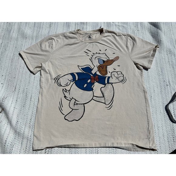 Disney Other - Disney Donald Duck Angry Shirt Medium Beige Humor Comical Short Sleeve Adult Men